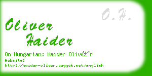 oliver haider business card